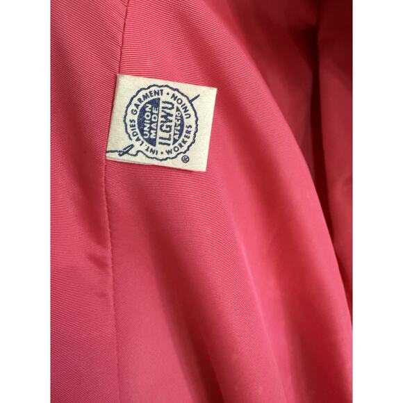 Vintage Hot Pink Wool Coat Original Buttons Mod Union Made USA 60s Kennedy RARE - Picture 10 of 12